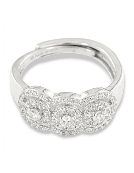 Anello Argento Rodiato Trilogy Corona Zirconi Bianchi [b980ca42]