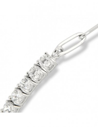Bracciale Argento Tennis Zirconi Bianchi Catena Ovale [f7874303]