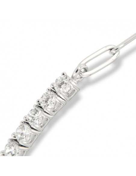 Bracciale Argento Tennis Zirconi Bianchi Catena Ovale [f7874303]
