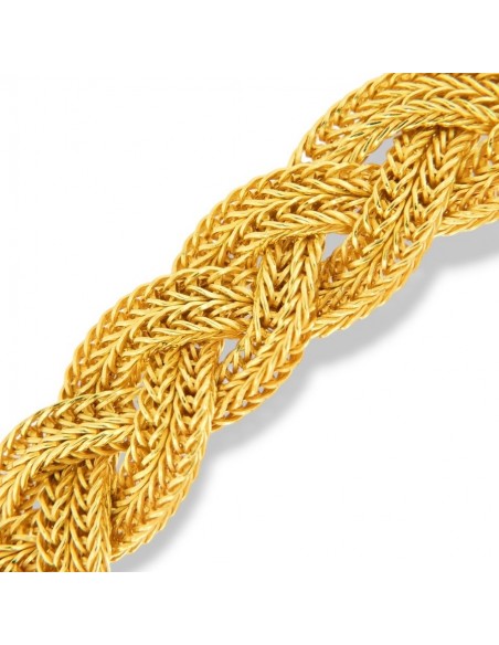 Bracciale Argento Dorato Treccia Quadrispiga [ff529f08]
