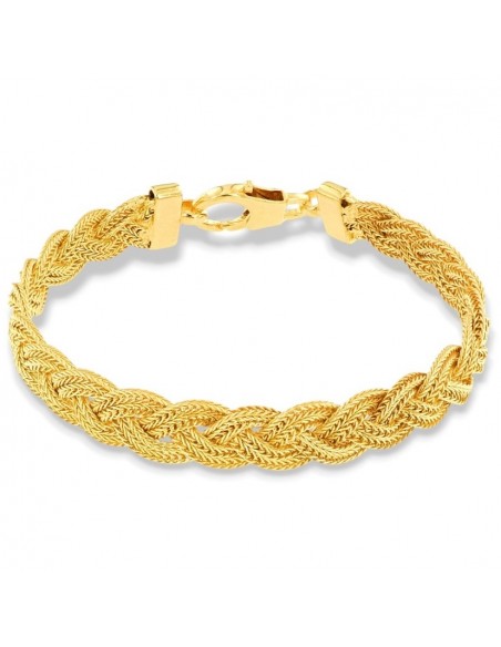 Bracciale Argento Dorato Treccia Quadrispiga [484f5e0c]