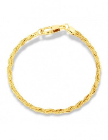 Bracciale Argento Dorato Treccia Quadrispiga [4d1f1912]