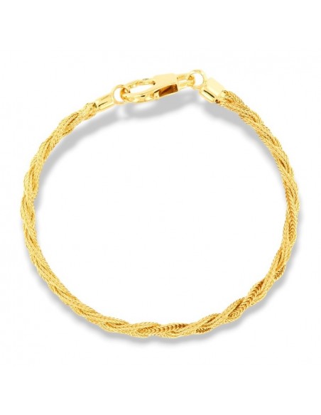 Bracciale Argento Dorato Treccia Quadrispiga [4d1f1912]