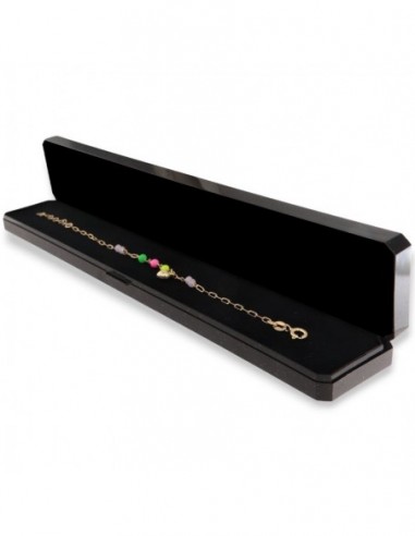 Bracciale Argento Dorato Catenina Cuore Con Sfere Colorate [da639da0]