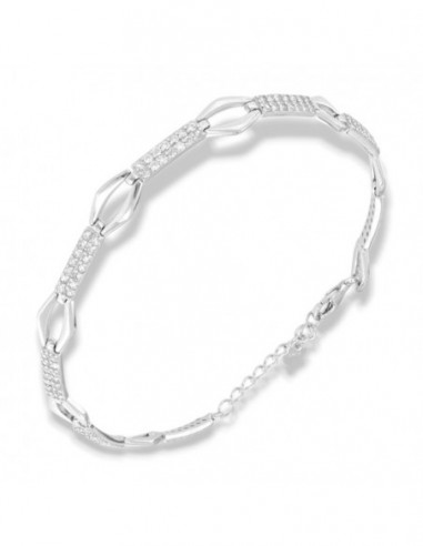 Bracciale Argento Rodiato Catena Zirconi Bianchi [cbd8a230]