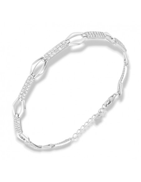 Bracciale Argento Rodiato Catena Zirconi Bianchi [cbd8a230]