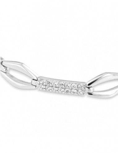 Bracciale Argento Rodiato Catena Zirconi Bianchi [e9da3dda]
