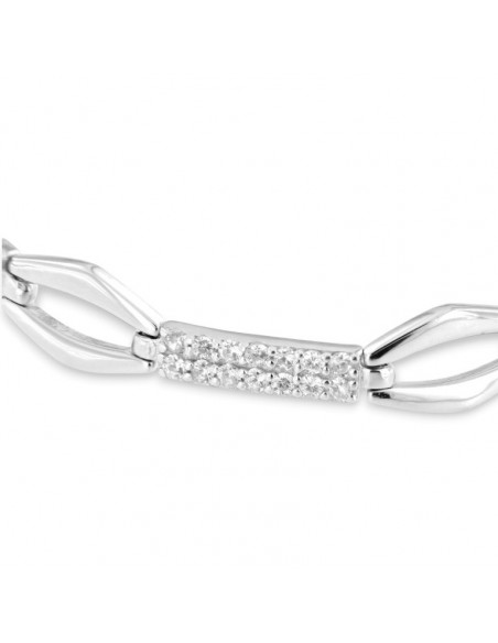 Bracciale Argento Rodiato Catena Zirconi Bianchi [e9da3dda]