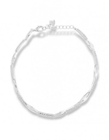Bracciale Argento Rodiato Catena Zirconi Bianchi [5b97bbc0]