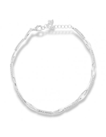 Bracciale Argento Rodiato Catena Zirconi Bianchi [5b97bbc0]