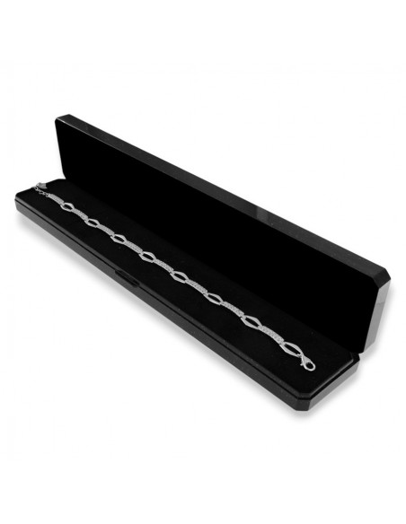 Bracciale Argento Rodiato Catena Zirconi Bianchi [82b1f8cd]