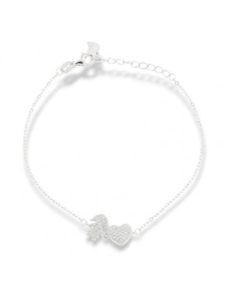 Bracciale Argento Rodiato Catena Bambina Cuore Zirconi Bianchi [d72e27be]