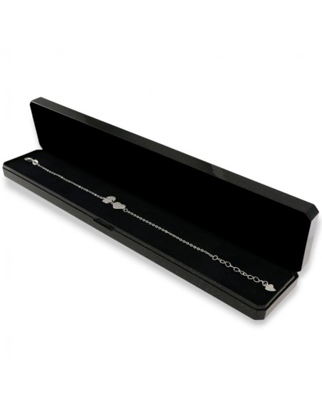 Bracciale Argento Rodiato Catena Bambina Cuore Zirconi Bianchi [0e0864b3]