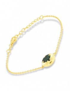Bracciale Argento Dorato Quadrifoglio Zirconi Verd [d5e44771]
