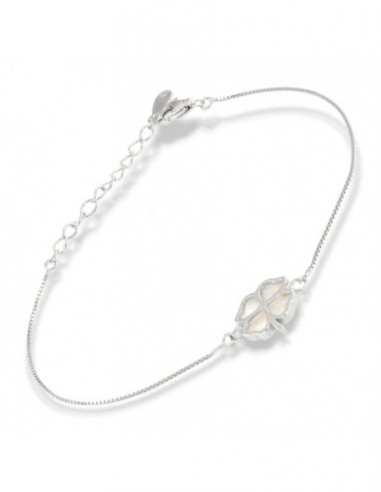 Bracciale Argento Rodiato Quadrifoglio Madre Perla [bbb1fefa]
