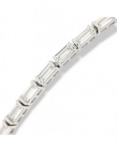 Bracciale Argento Tennis Zirconi Rettangolari Bianchi [dd2dd3fd]