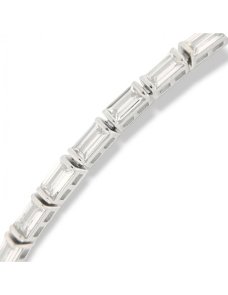 Bracciale Argento Tennis Zirconi Rettangolari Bianchi [dd2dd3fd]