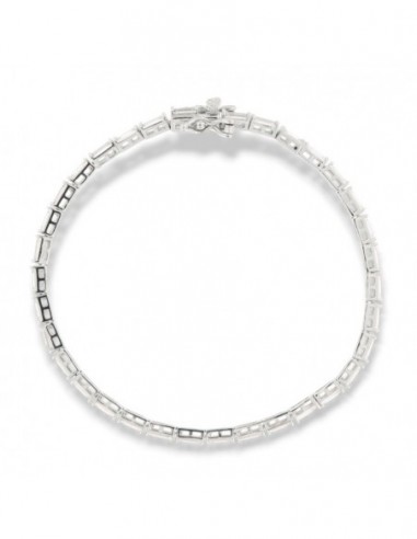 Bracciale Argento Tennis Zirconi Rettangolari Bianchi [d87d94e3]