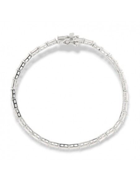 Bracciale Argento Tennis Zirconi Rettangolari Bianchi [d87d94e3]