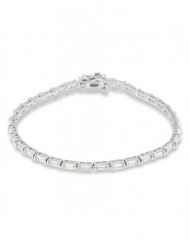 Bracciale Argento Tennis Zirconi Rettangolari Bianchi [6f6055e7]