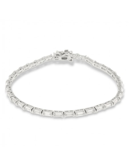 Bracciale Argento Tennis Zirconi Rettangolari Bianchi [6f6055e7]