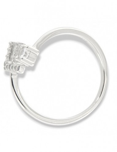 Anello Argento Rodiato Lettera F Punto Luce [1b5cc489]