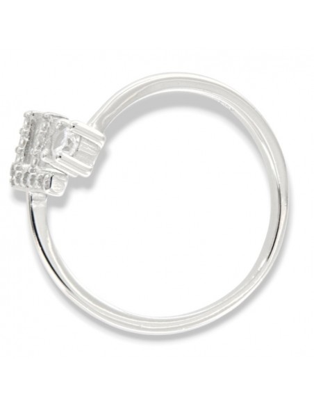 Anello Argento Rodiato Lettera F Punto Luce [1b5cc489]