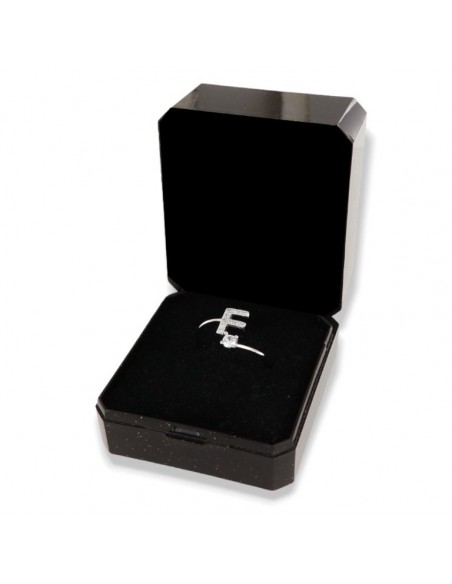 Anello Argento Rodiato Lettera F Punto Luce [75674680]