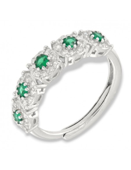 Anello Argento Rodiato Riviera Magic 5 Pietre [aa6eb1d8]