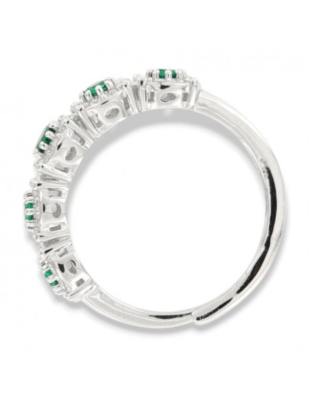 Anello Argento Rodiato Riviera Magic 5 Pietre [182337c2]
