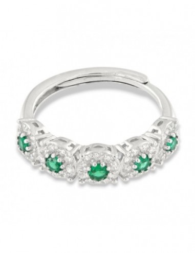 Anello Argento Rodiato Riviera Magic 5 Pietre [c10574cf]