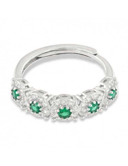 Anello Argento Rodiato Riviera Magic 5 Pietre [c10574cf]