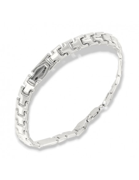 Bracciale Argento Rodiato Piastre Unite [f5300a36]