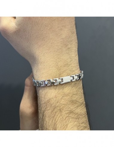 Bracciale Argento Rodiato Piastre Unite [20ff784f]
