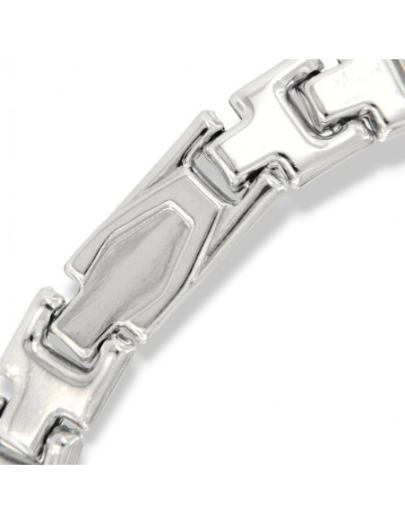 Bracciale Argento Rodiato Piastre Unite [f9def200]