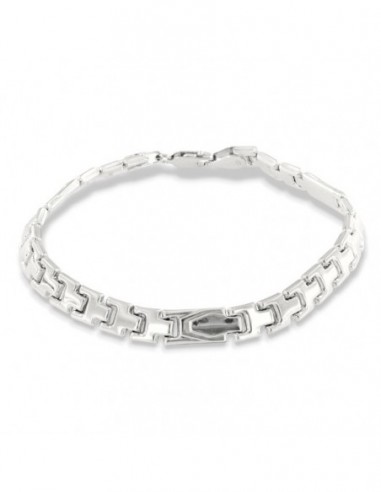 Bracciale Argento Rodiato Piastre Unite [fc8eb51e]