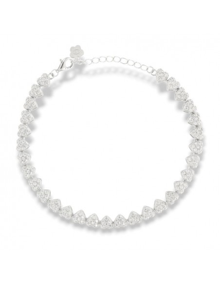 Bracciale Argento Rodiato Cuori Zirconi Bianchi [5f56e03a]