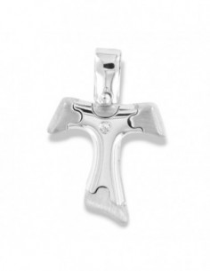 Ciondolo Oro Bianco Croce Diamante Centrale [82556dad]