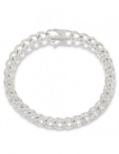 Bracciale Argento Rodiato Grumetta 7MM [da1524e5]