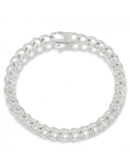 Bracciale Argento Rodiato Grumetta 7MM [da1524e5]
