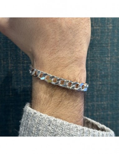 Bracciale Argento Rodiato Grumetta 8MM [ba318fbb]