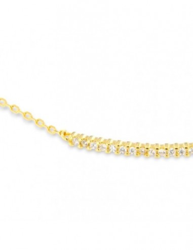 Bracciale Argento Dorato Tennis + Catena Zirconi Bianchi [55551479]