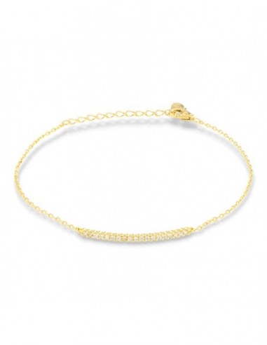Bracciale Argento Dorato Tennis + Catena Zirconi Bianchi [50055367]
