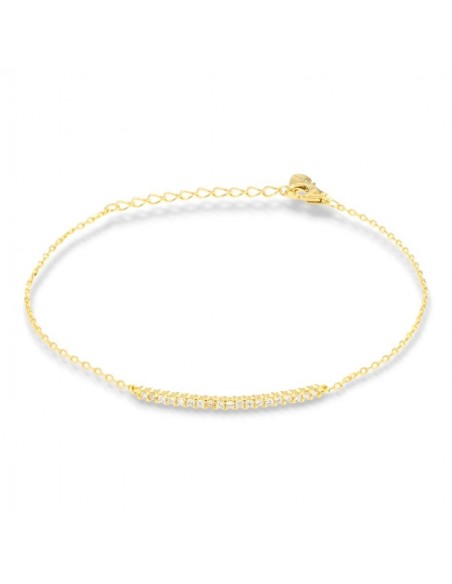 Bracciale Argento Dorato Tennis + Catena Zirconi Bianchi [50055367]