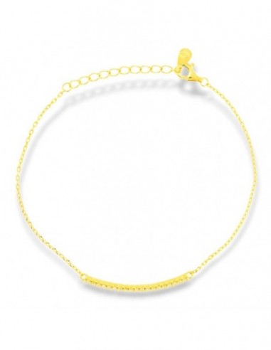 Bracciale Argento Dorato Tennis + Catena Zirconi Bianchi [e7189263]