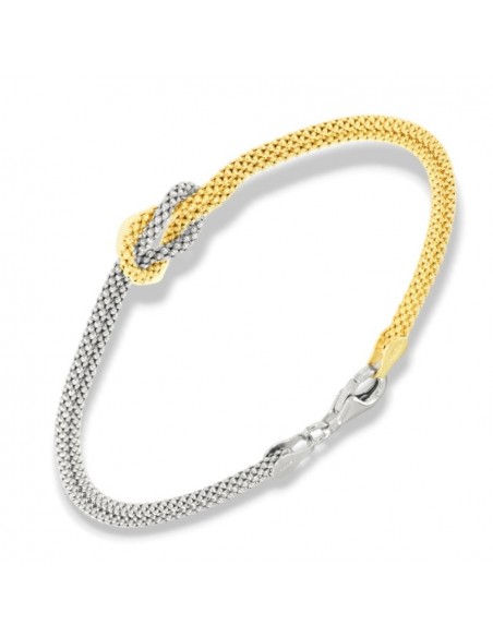 Bracciale Argento Rodiato Dorato Nodo Centrale [0cc2047c]