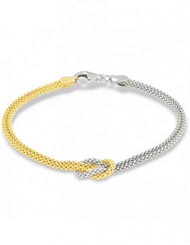 Bracciale Argento Rodiato Dorato Nodo Centrale [e79f3ebb]