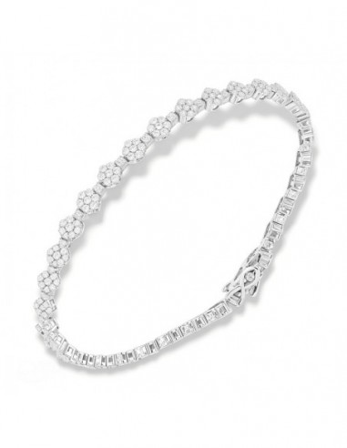 Bracciale Argento Rodiato Tennis Zirconi Bianchi Magic [634e1b97]