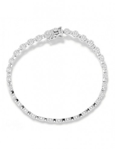 Bracciale Argento Rodiato Tennis Zirconi Bianchi Magic [5967c558]