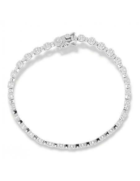 Bracciale Argento Rodiato Tennis Zirconi Bianchi Magic [5967c558]
